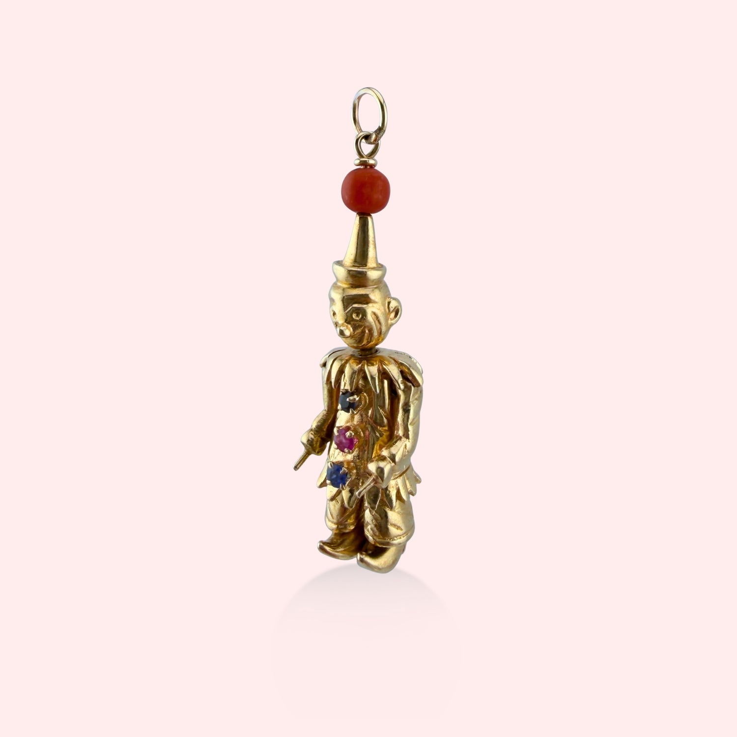 Articulated Gemstone Clown Pendant