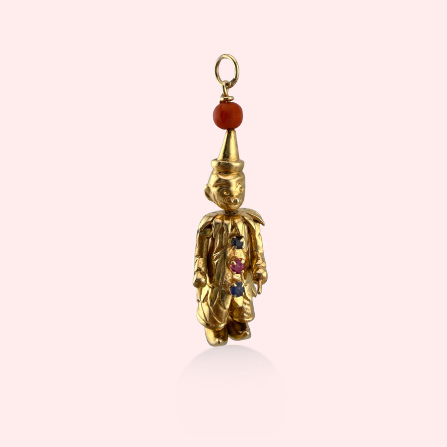 Articulated Gemstone Clown Pendant