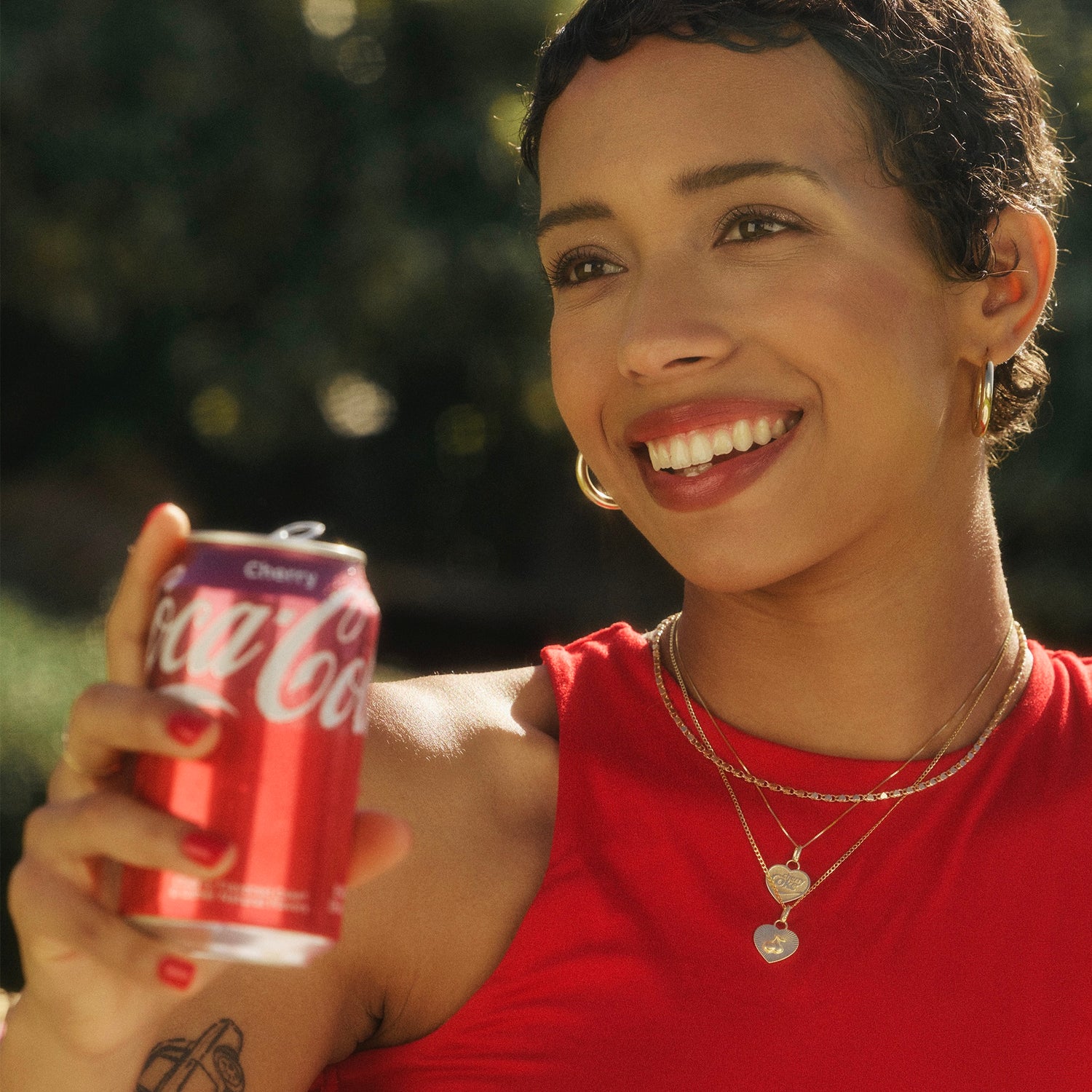 Cherry Coke Double-Sided Heart Charm