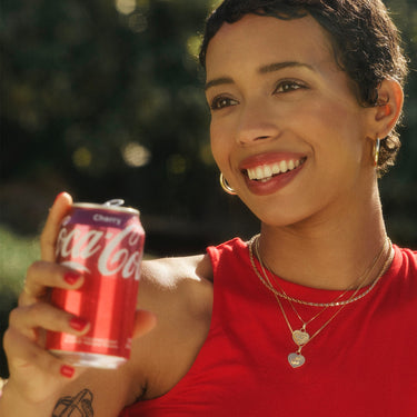 Cherry Coke Double-Sided Heart Charm