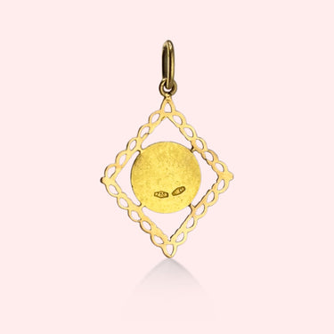 Diamond Cut-Out Mother Mary Pendant by Unoaerre