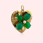 Large Green Clover Heart Pendant