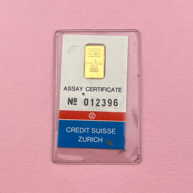 1g Credit Suisse Gold Bar Pendants