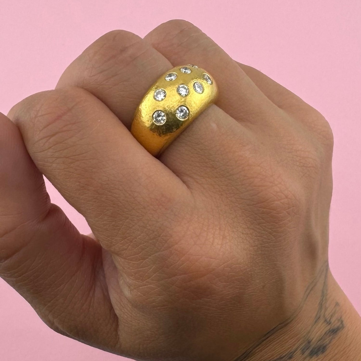22k and Diamond Bombe Ring by Zolotas