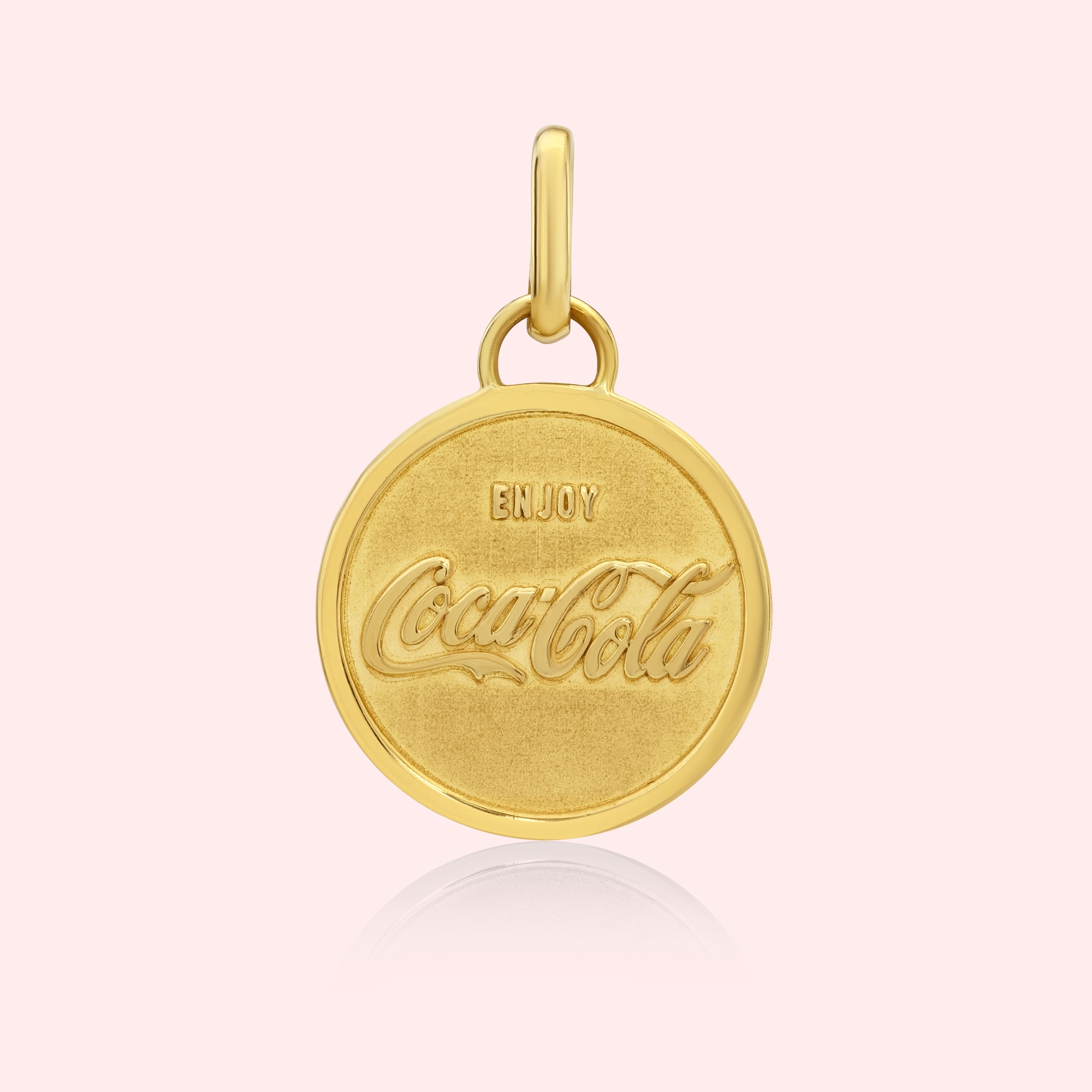 Solid Gold Objects Enjoy Coca-Cola Silhouette Medallion | 14k Solid Gold | Yeah It's Jewelry