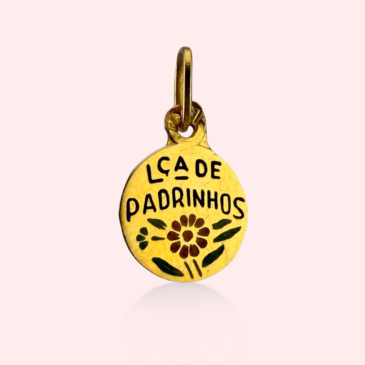'Lembrança de Padrinhos' Portuguese Enamel Medallion