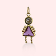 Purple Girl Ball Chain Charm