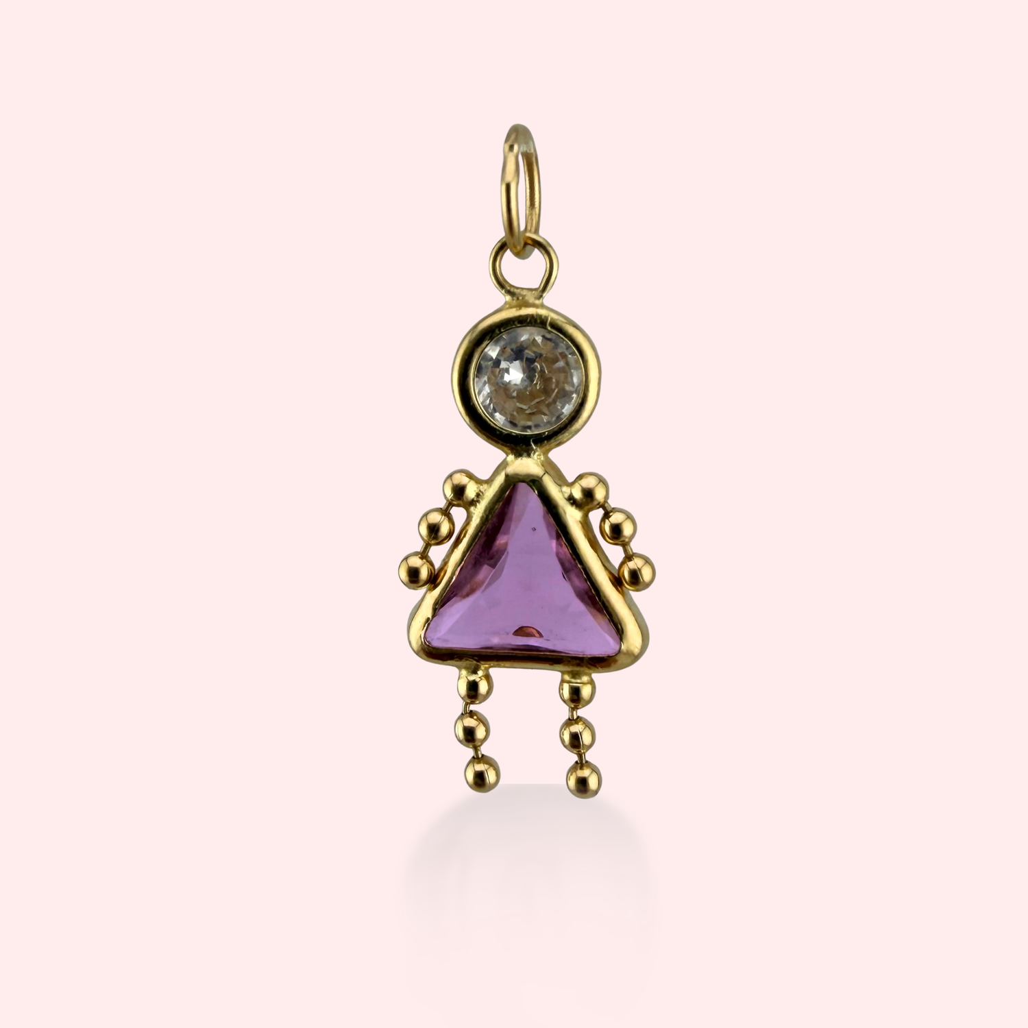 Purple Girl Ball Chain Charm