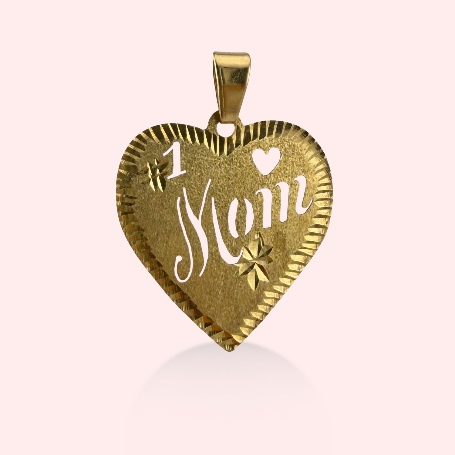 #1 Mom Cut-out Heart Medallion