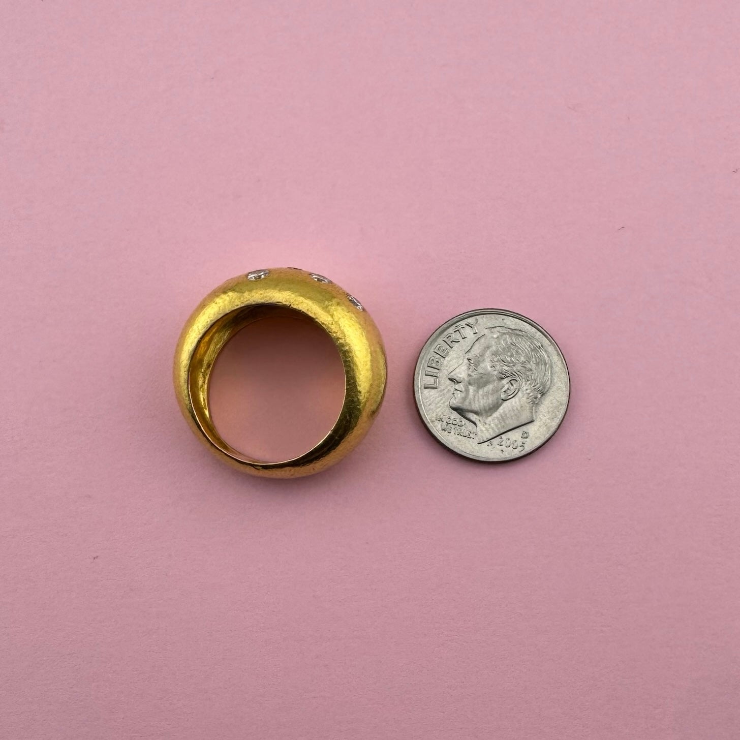 22k and Diamond Bombe Ring by Zolotas