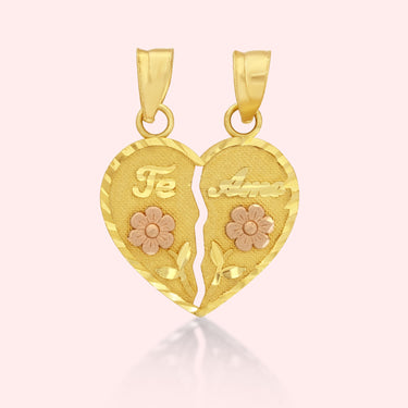 'Te Amo' Breakable Heart with Flowers