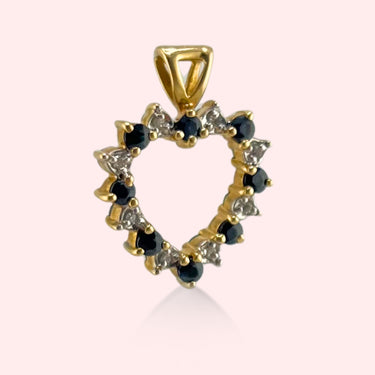 Double-Sided Diamond Heart Pendant