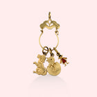Charm Holder with Girl, Dog, and Hatching Chick