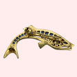 Diamond and Sapphire Fish Brooch