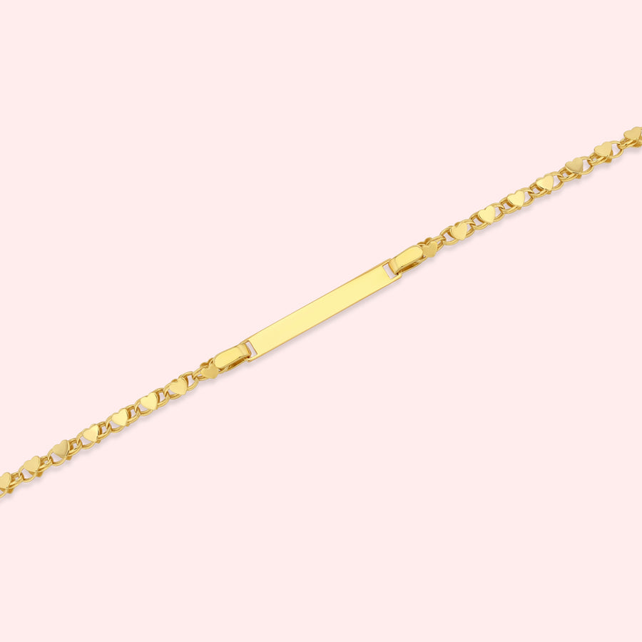 Heart Link Bracelet with ID Bar