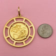1928 King George 22k Coin Pendant with Cut-Out Frame