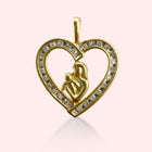 Mother and Child Diamond Heart
