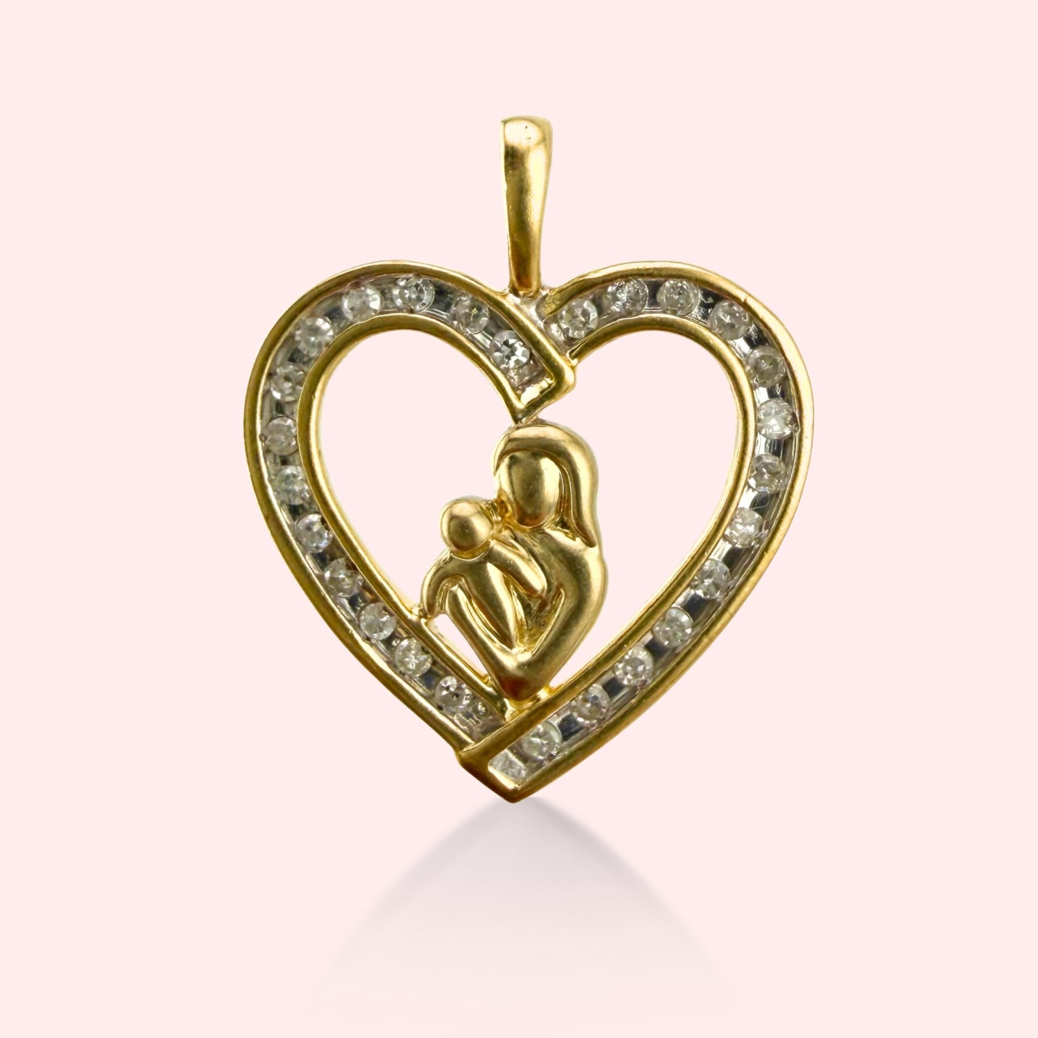 Mother and Child Diamond Heart