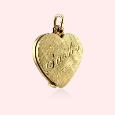 Engraved Sliding Heart Locket