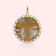 1932 Mother Mary Medallion with Enamel and Shell