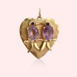 Amethyst Lovebirds Heart Pendant