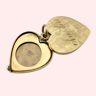 Engraved Sliding Heart Locket
