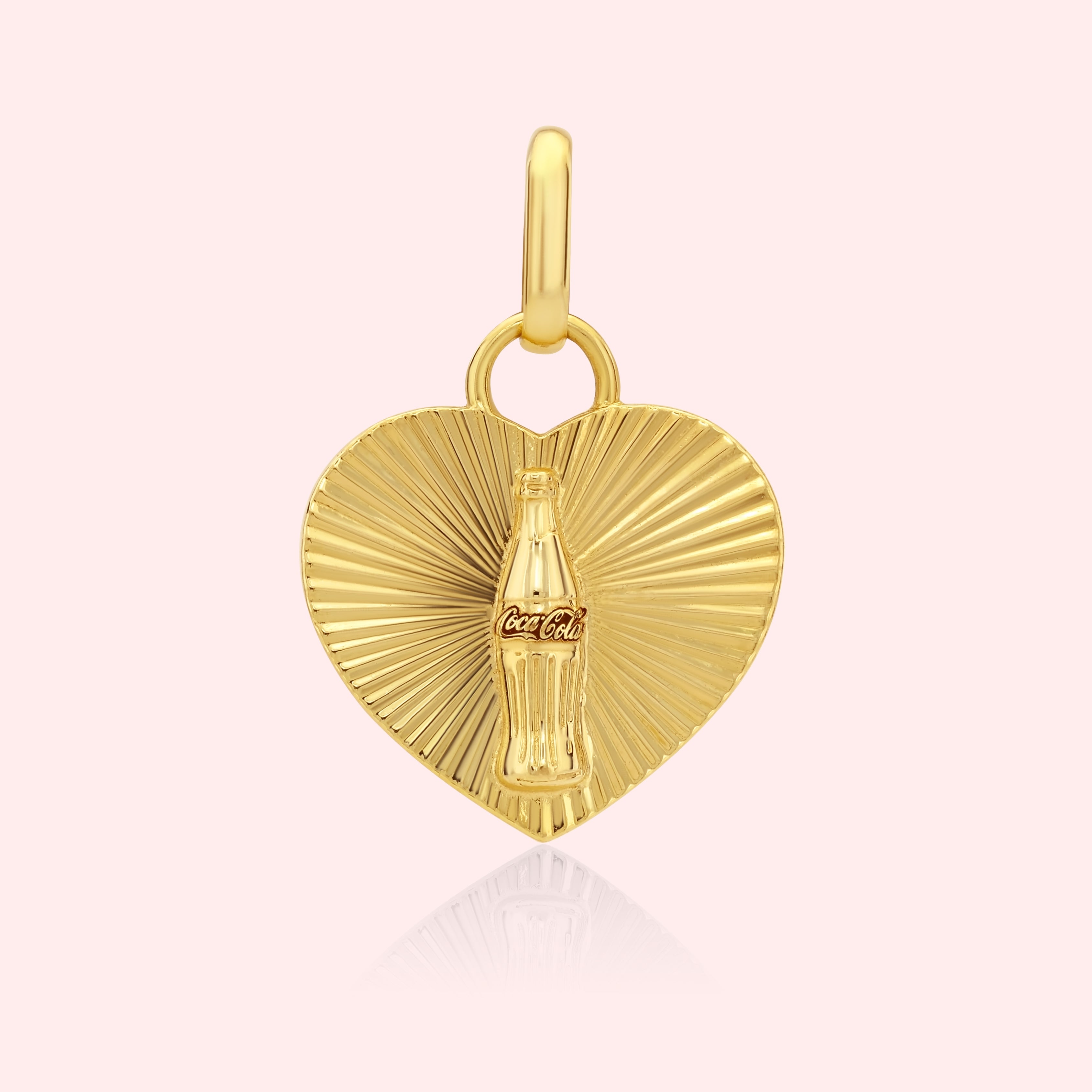 Solid Gold Objects Coca-Cola Heart Charm | 14k Solid Gold | Yeah It's Jewelry