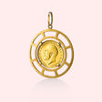 1928 King George 22k Coin Pendant with Cut-Out Frame