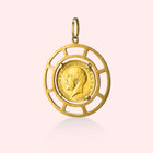 1928 King George 22k Coin Pendant with Cut-Out Frame