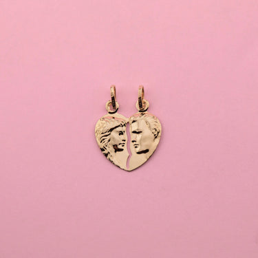 Man and Woman Breakable Heart Pendant