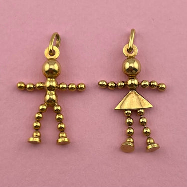 Man and Woman Ball Chain Pendant Set