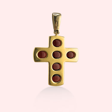 Large Garnet Cross Pendant