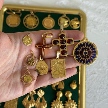 Large Garnet Cross Pendant