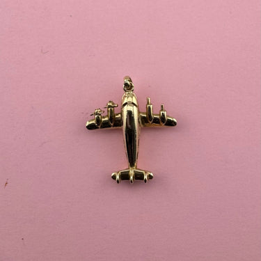 Plane Charm With Spinning Wheels, Propellers, and Hidden Passengers