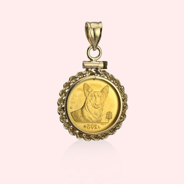 24k Corgi Coin Pendant
