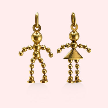 Man and Woman Ball Chain Pendant Set