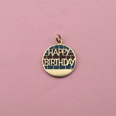 Plique-a-Jour Happy Birthday Medallion