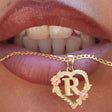 Flower Heart Letter Pendant