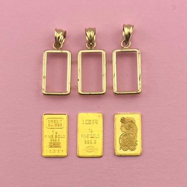1g Gold Bar Pendants