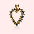Large Classic Diamond and Topaz Heart Pendant