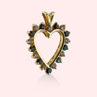 Large Classic Diamond and Topaz Heart Pendant