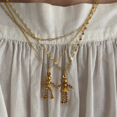 Man and Woman Ball Chain Pendant Set