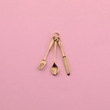 Golden Utensil Set Pendant