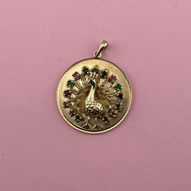 Gemstone Peacock Medallion