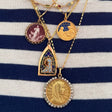 1932 Mother Mary Medallion with Enamel and Shell