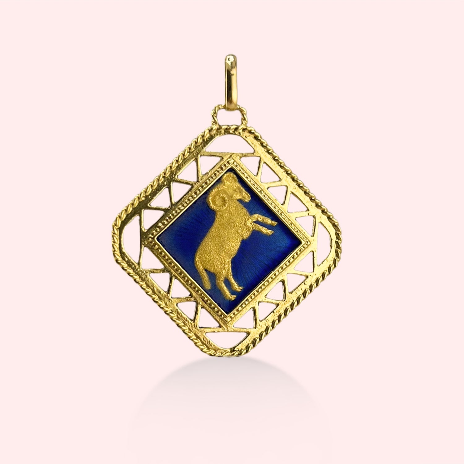 Aries Cut-Out Tablet with Blue Enamel by Unoaerre