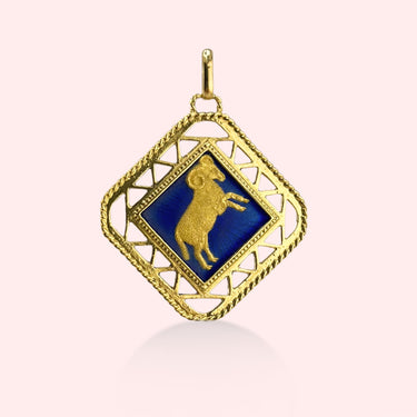 Aries Cut-Out Tablet with Blue Enamel by Unoaerre