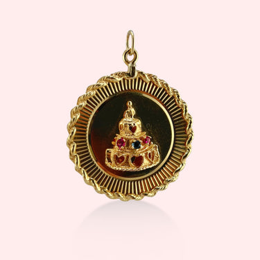 Birthday Cake Medallion with Engraved Message