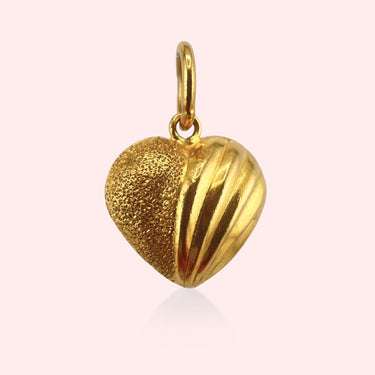 21k Puffy Heart Pendant