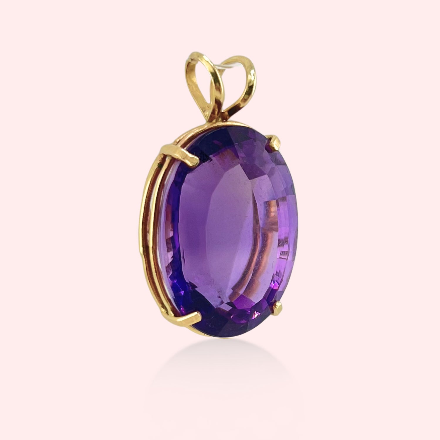 Geometric Fancy Cut Amethyst Pendant